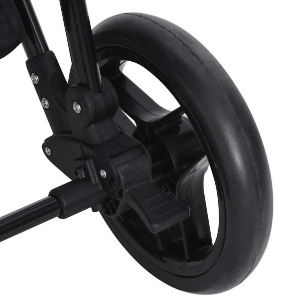 2-in-1 Kinderwagen Anthrazit und Schwarz Stahl