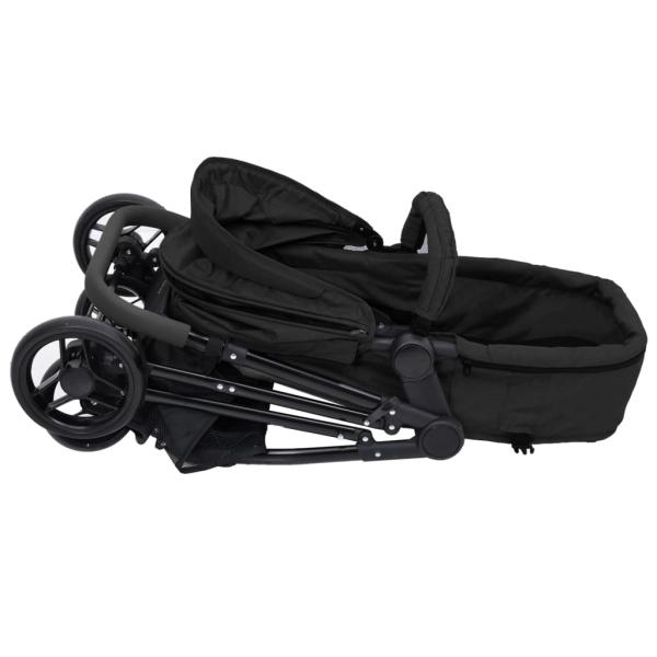 2-in-1 Kinderwagen Anthrazit und Schwarz Stahl