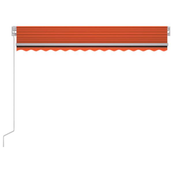Markise Manuell Einziehbar mit LED 300x250 cm Orange und Braun