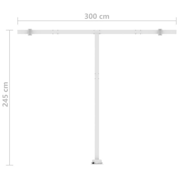 Markise Manuell Einziehbar mit LED 300x250 cm Orange und Braun
