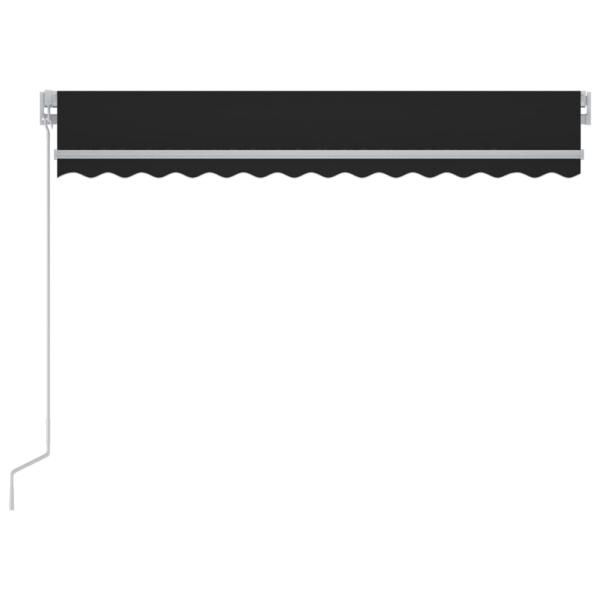 Markise Manuell Einziehbar mit LED 350x250 cm Anthrazit