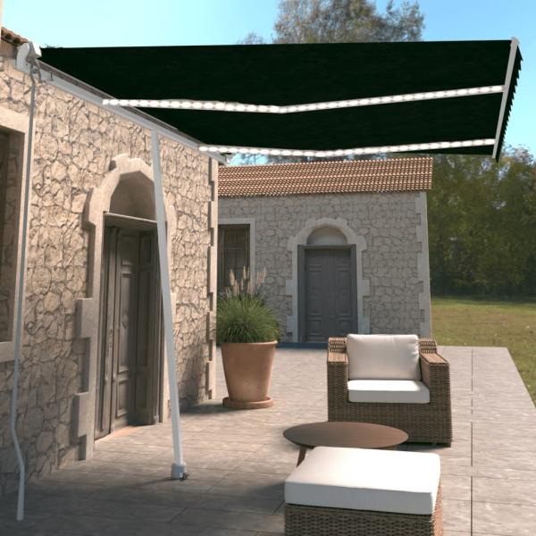 ARDEBO.de - Markise Manuell Einziehbar mit LED 350x250 cm Anthrazit