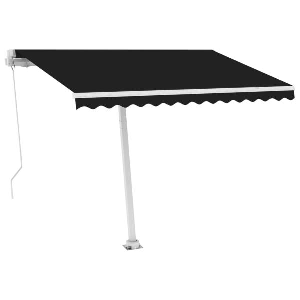Markise Manuell Einziehbar mit LED 350x250 cm Anthrazit