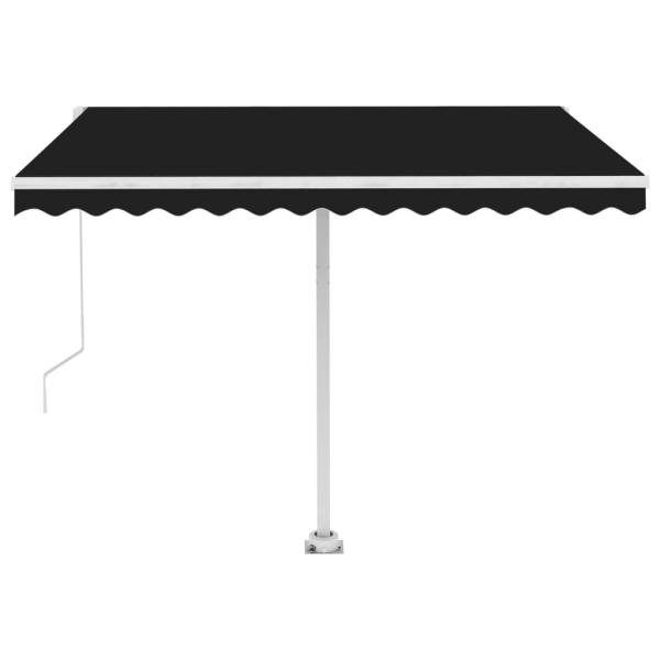 Markise Manuell Einziehbar mit LED 350x250 cm Anthrazit