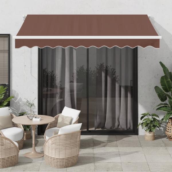 ARDEBO.de - Markise Manuell mit LED Braun 300x250 cm