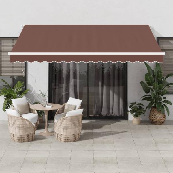 ARDEBO.de - Markise Manuell mit LED Braun 400x350 cm