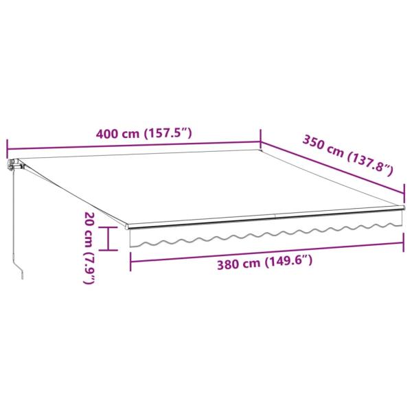 Markise Manuell mit LED Braun 400x350 cm
