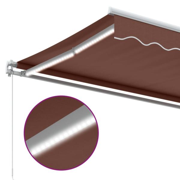 Markise Manuell mit LED Braun 400x350 cm