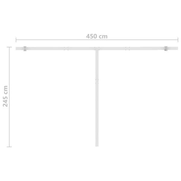 Markise Manuell Einziehbar mit LED 450x300 cm Anthrazit