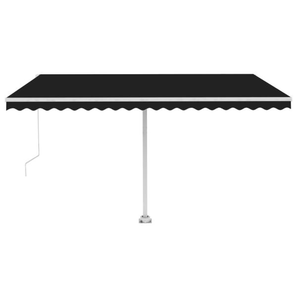 Markise Manuell Einziehbar mit LED 450x300 cm Anthrazit