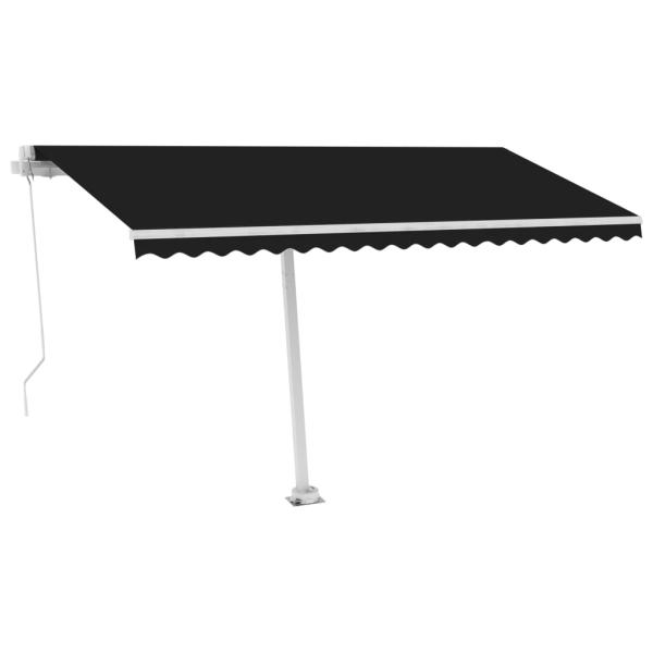 Markise Manuell Einziehbar mit LED 450x300 cm Anthrazit