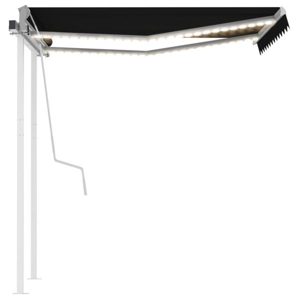 Markise Manuell Einziehbar mit LED 3x2,5 m Anthrazit