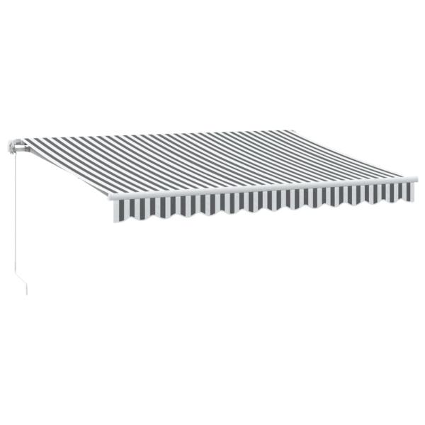 Markise mit LED-Beleuchtung Manuell Anthrazit & Weiß 350x250 cm