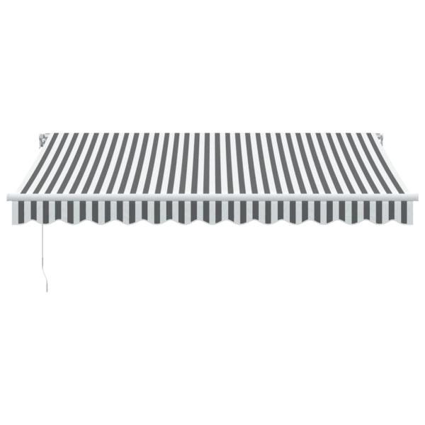 Markise mit LED-Beleuchtung Manuell Anthrazit & Weiß 350x250 cm