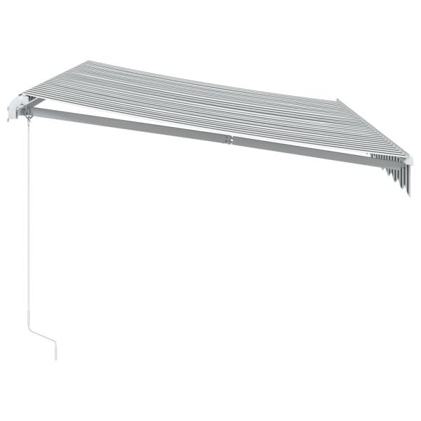 Markise mit LED-Beleuchtung Manuell Anthrazit & Weiß 350x250 cm