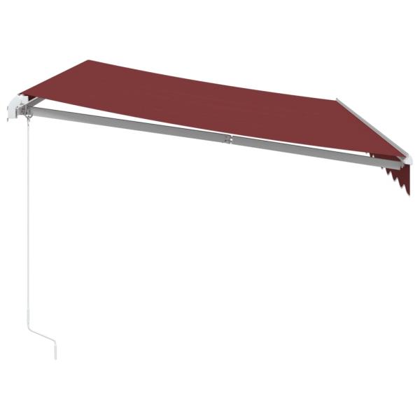 Markise Manuell mit LED Weinrot 350x250 cm