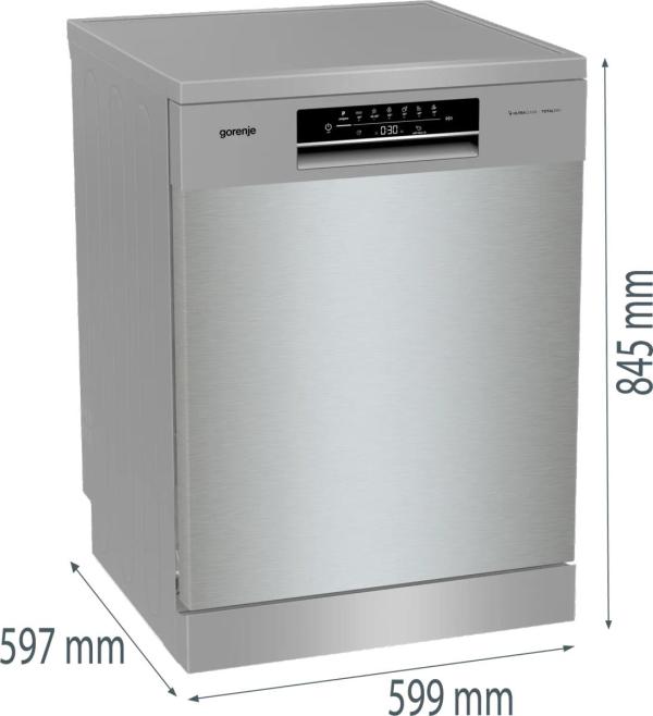 Gorenje GS643C90X G400 Standgeschirrspüler, 60 cm breit, 16 Maßgedecke, Startzeitvorwahl, FlexUse, TotalDry, silber