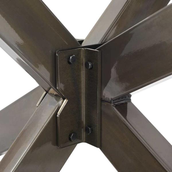 ARDEBO.de - Esstischbein in Spinnenform Naturstahl 85x85x(72-73) cm Stahl