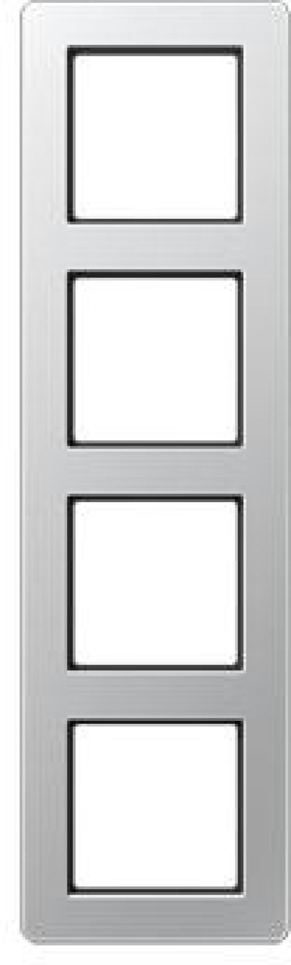 ARDEBO.de Jung AF584BFAL Rahmen A flow, 4-fach, Thermoplast bruchsicher, aluminium