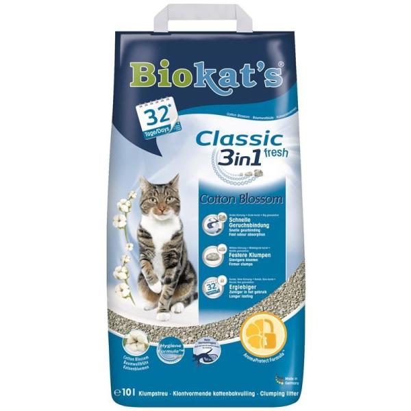 ARDEBO.de Biokats Classic 3 in 1 Fresh Cotton Blossom 10 Liter 