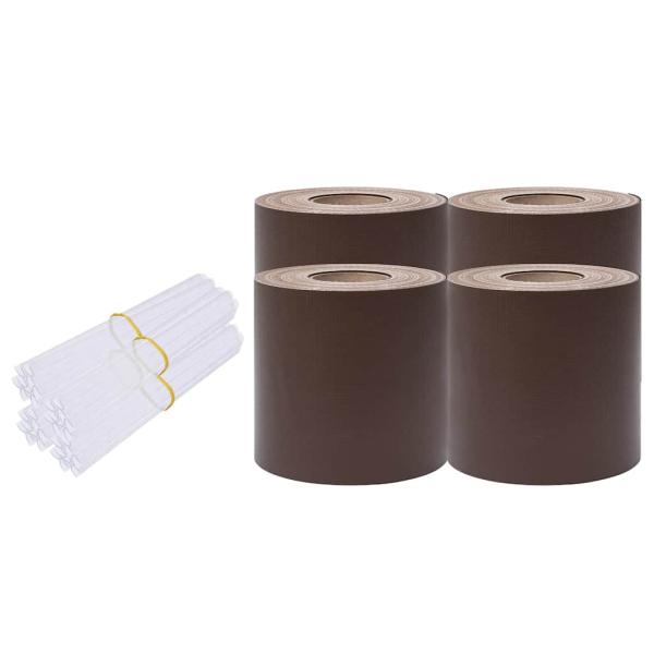Garten-Sichtschutz 4 Stk. PVC 35x0,19 m Braun