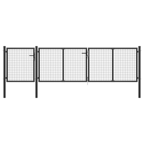 ARDEBO.de - Gartentor Stahl 400 x 100 cm Anthrazit