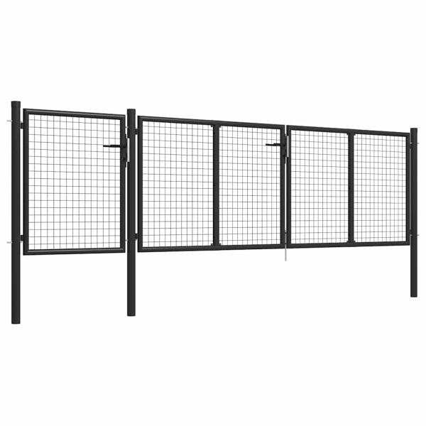 Gartentor Stahl 400 x 100 cm Anthrazit