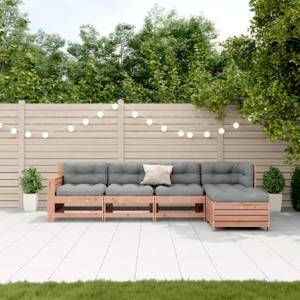 ARDEBO.de - 5-tlg. Garten-Lounge-Set mit Kissen Massivholz Douglasie