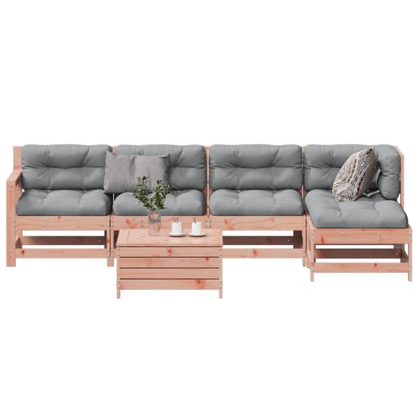 ARDEBO.de - 6-tlg. Garten-Lounge-Set mit Kissen Massivholz Douglasie
