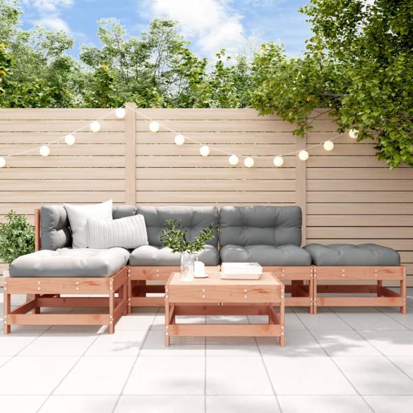 ARDEBO.de - 6-tlg. Garten-Lounge-Set mit Kissen Massivholz Douglasie