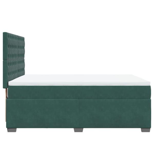 Boxspringbett mit Matratze Dunkelgrün 160x200 cm Samt