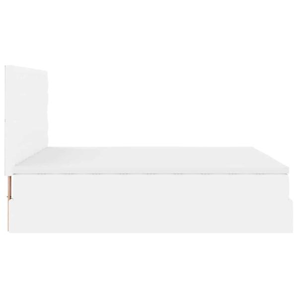 Ottoman-Bett mit Matratze & LEDs Weiß 160x200 cm Kunstleder