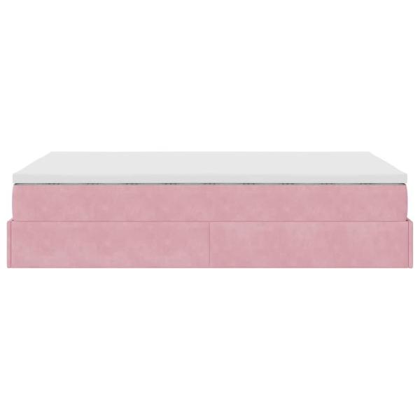 Ottoman-Bett mit Matratze Rosa 120x200 cm Samt