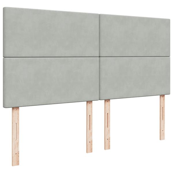 Ottoman-Bett mit Matratzen Hellgrau 200x200 cm Samt