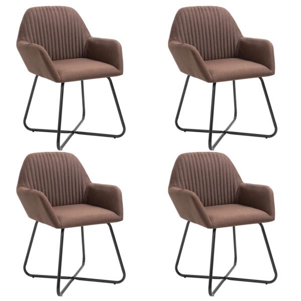 ARDEBO.de - Esszimmerstühle 4 Stk. Braun Stoff