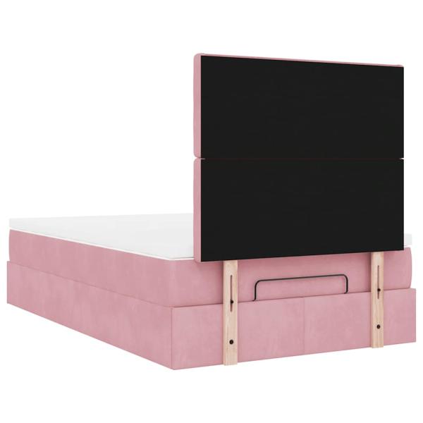 Ottoman-Bett mit Matratzen Rosa 120x200 cm Samt