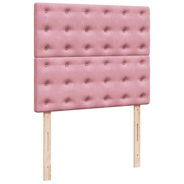Ottoman-Bett mit Matratzen Rosa 120x200 cm Samt