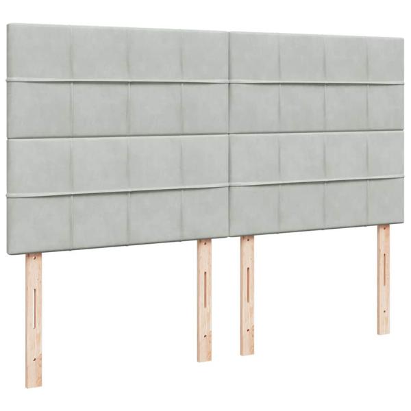 Ottoman-Bett mit Matratzen Hellgrau 200x200 cm Samt