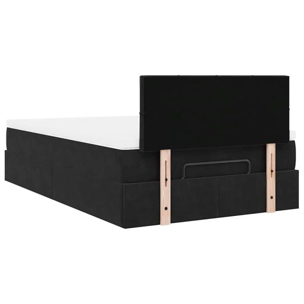 Ottoman-Bett mit Matratze Schwarz 120x200 cm Samt