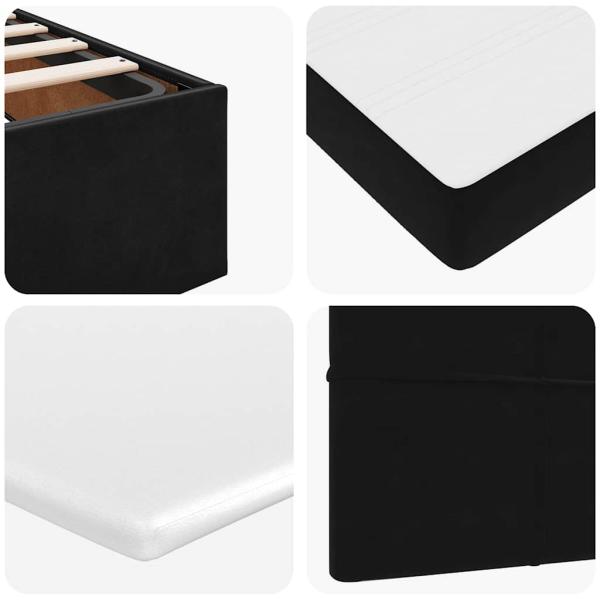 Ottoman-Bett mit Matratze Schwarz 120x200 cm Samt