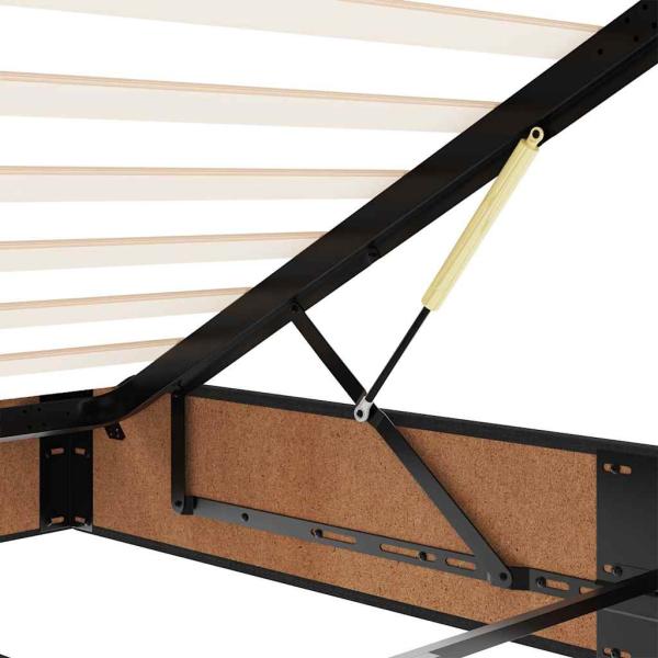 Ottoman-Bett mit Matratze & LEDs Schwarz 120x200 cm Samt