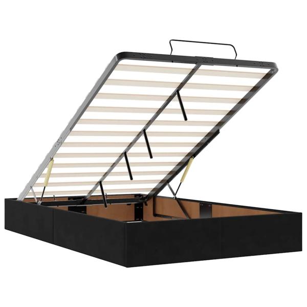 Ottoman-Bett mit Matratzen & LEDs Schwarz 120x200 cm Samt