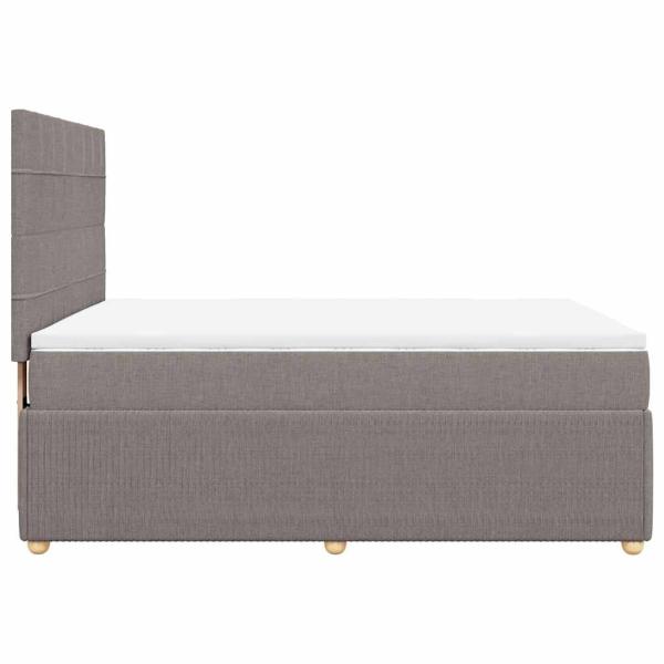 Boxspringbett mit Matratze Taupe 160x200 cm Stoff