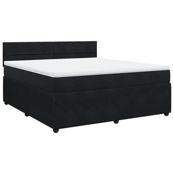 ARDEBO.de - Boxspringbett mit Matratze Schwarz 180x200 cm Samt