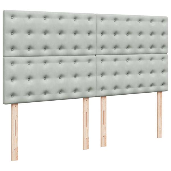 Ottoman-Bett mit Matratzen Hellgrau 200x200 cm Samt