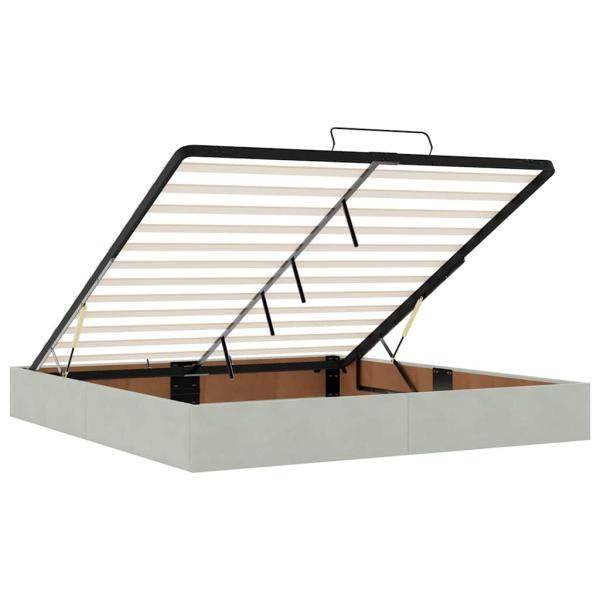 Ottoman-Bett mit Matratzen Hellgrau 200x200 cm Samt