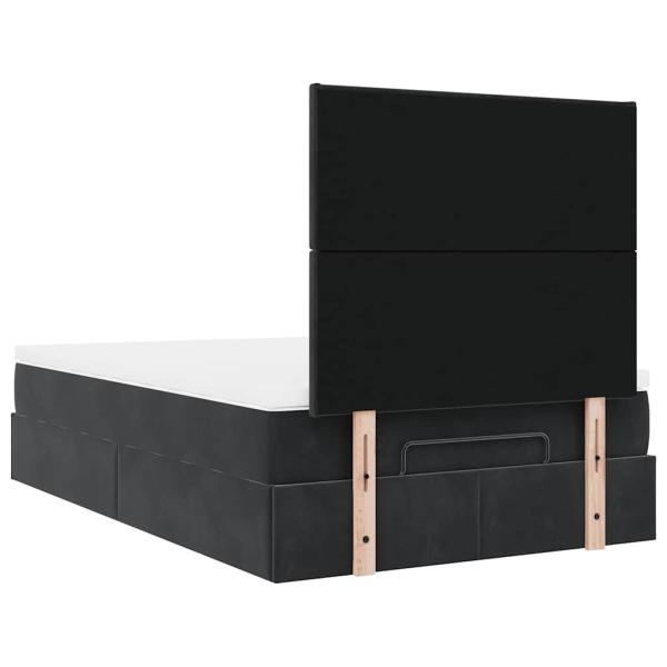 Ottoman-Bett mit Matratzen Schwarz 120x200 cm Samt