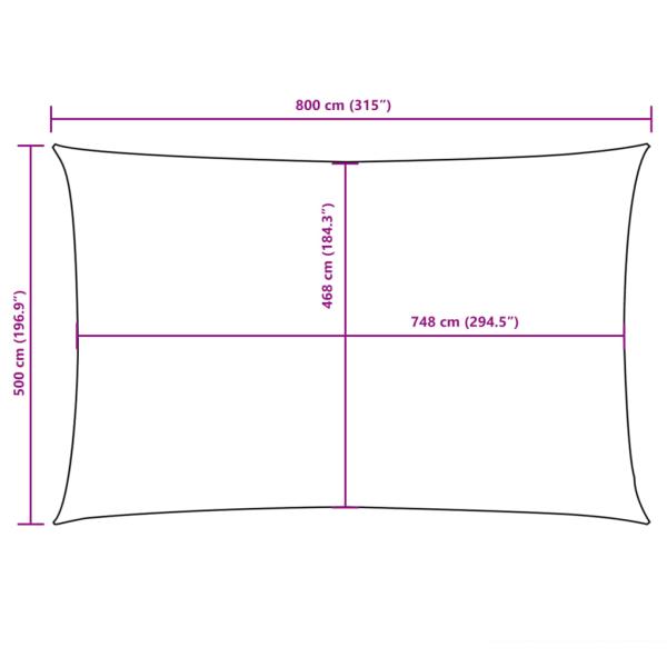 Sonnensegel Oxford-Gewebe Rechteckig 5x8 m Anthrazit