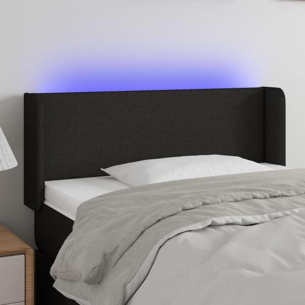 ARDEBO.de - LED Kopfteil Schwarz 93x16x78/88 cm Stoff