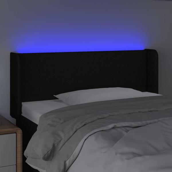 LED Kopfteil Schwarz 93x16x78/88 cm Stoff